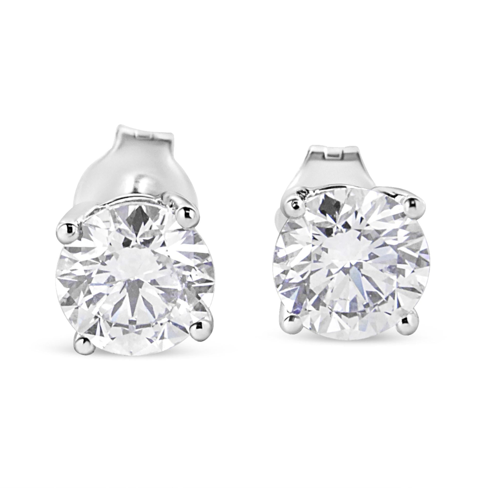 14K White Gold 1 3/4 Cttw Lab Grown Round Brilliant Diamond Solitaire Stud Earring (F-G Color, VS2-SI1 Clarity)-0
