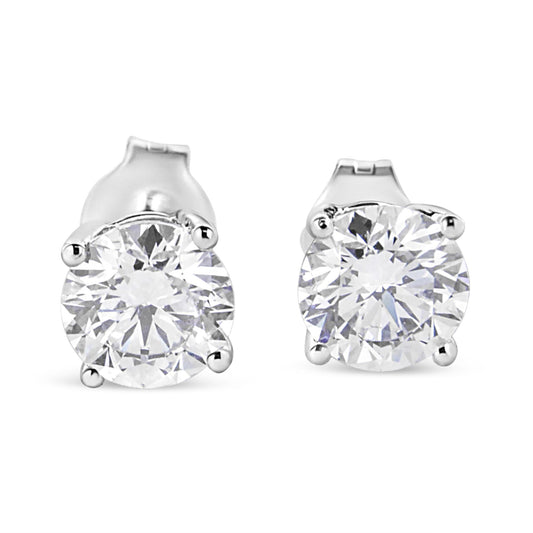 14K White Gold 1 3/4 Cttw Lab Grown Round Brilliant Diamond Solitaire Stud Earring (F-G Color, VS2-SI1 Clarity)-0