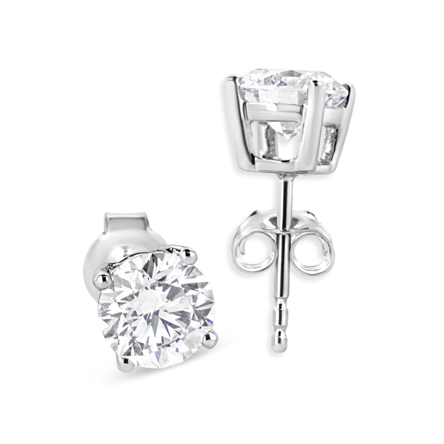 14K White Gold 1 3/4 Cttw Lab Grown Round Brilliant Diamond Solitaire Stud Earring (F-G Color, VS2-SI1 Clarity)-1