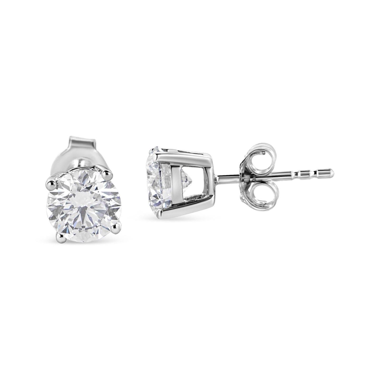 14K White Gold 1 3/4 Cttw Lab Grown Round Brilliant Diamond Solitaire Stud Earring (F-G Color, VS2-SI1 Clarity)-3