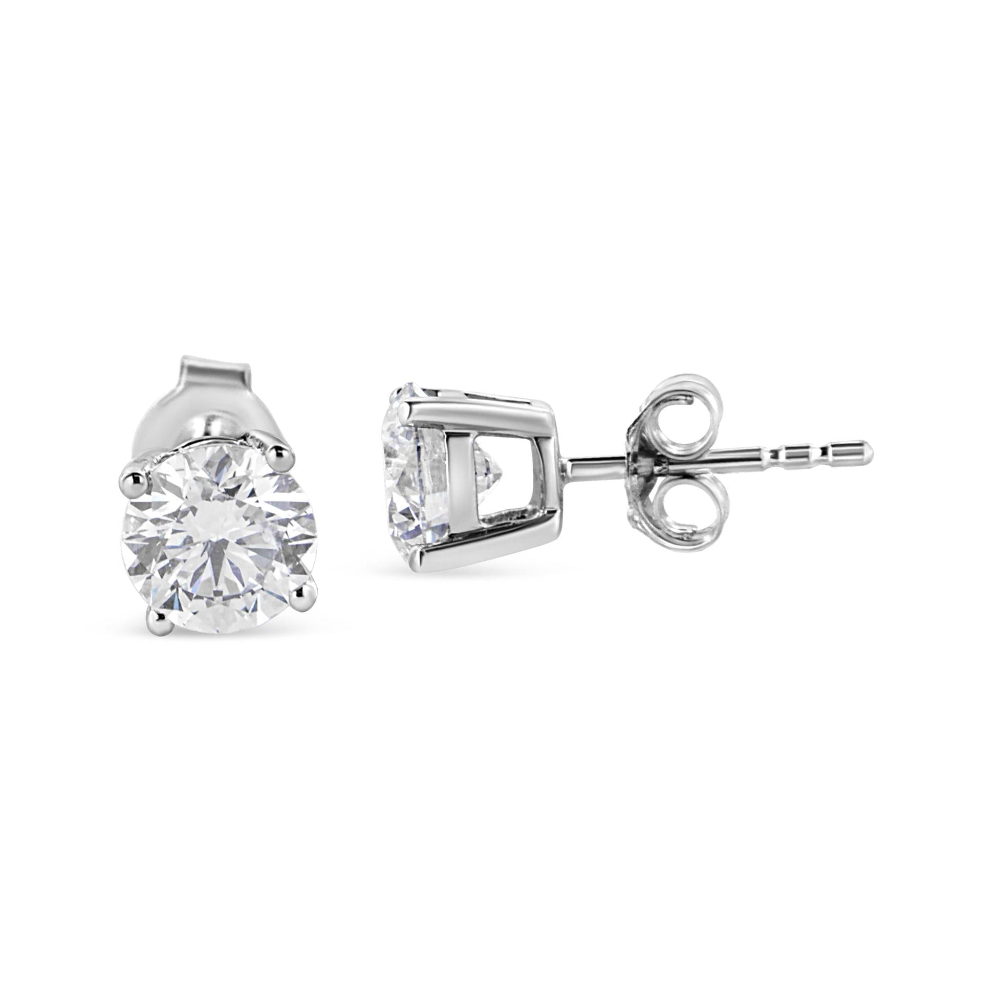 14K White Gold 1 3/4 Cttw Lab Grown Round Brilliant Diamond Solitaire Stud Earring (F-G Color, VS2-SI1 Clarity)-3