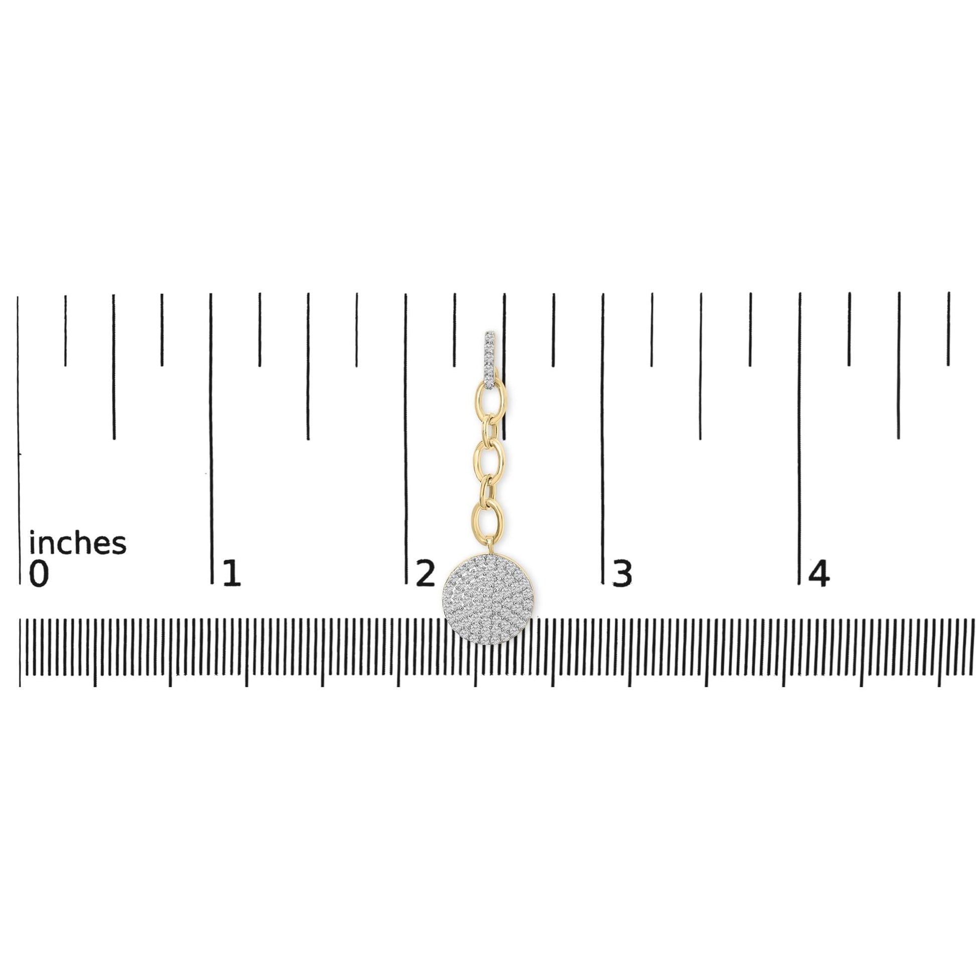 18K Yellow Gold Plated .925 Sterling Silver 1.0 Cttw Diamond Composite Cluster Dangle Chain Earrings (I-J Color, I1-I2 Clarity)-4