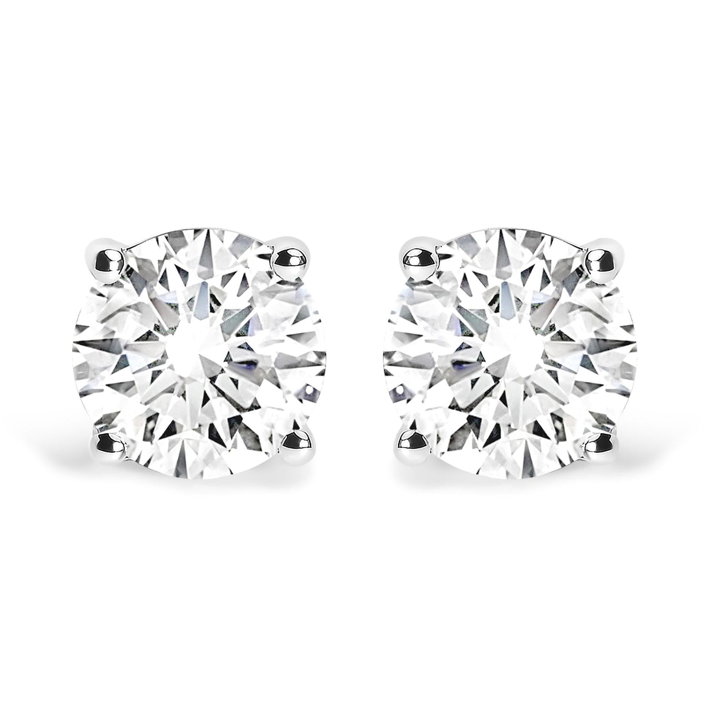 14K White Gold 2 3/4 Cttw Round Brilliant-Cut Lab Grown Diamond Classic 4-Prong Stud Earrings (F-G Color, VS1-VS2 Clarity)-0