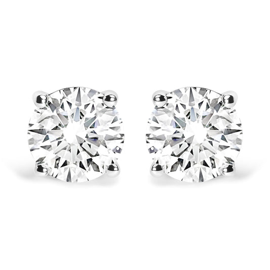 14K White Gold 2 3/4 Cttw Round Brilliant-Cut Lab Grown Diamond Classic 4-Prong Stud Earrings (F-G Color, VS1-VS2 Clarity)-0