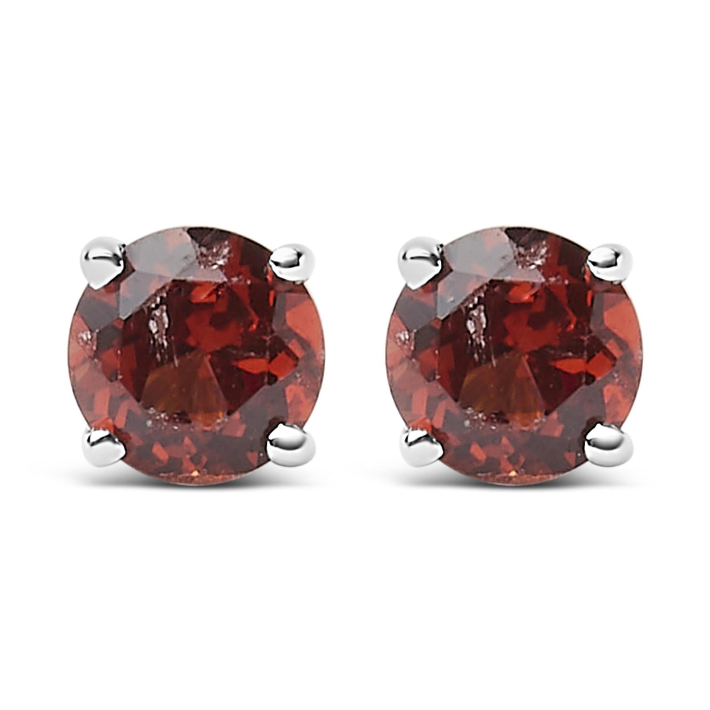 .925 Sterling Silver 3.5 MM Created Birthstone Solitaire Stud Earrings - Choice of Gemstone-2