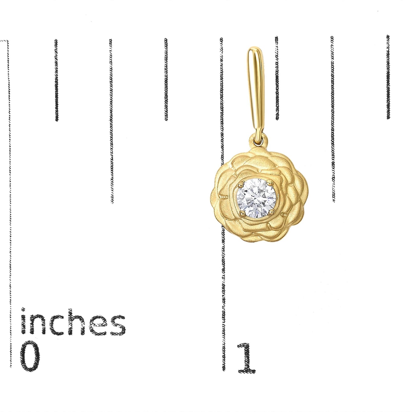 14K Yellow Gold Plated Sterling Silver 5/8 Cttw Lab Grown Diamond Flower Drop Earrings-4