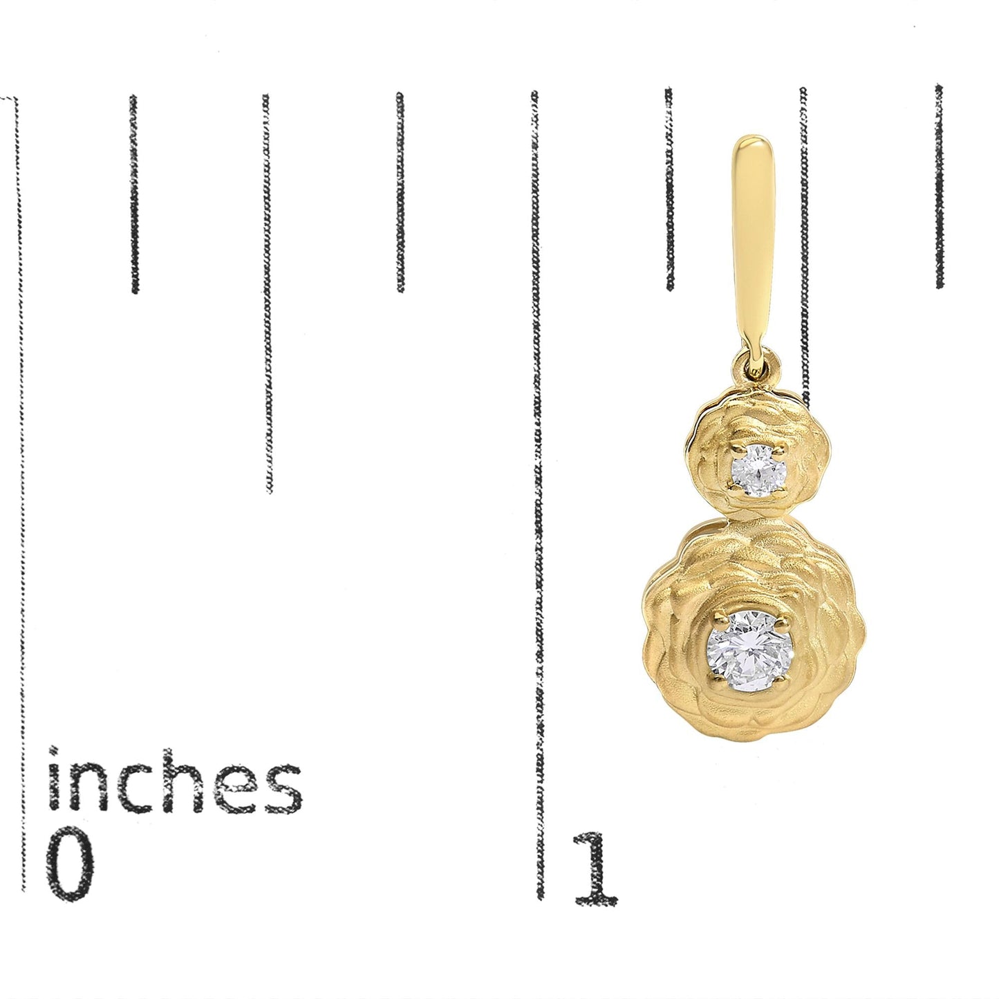 14K Yellow Gold Plated Sterling Silver 1/2 Cttw Lab Grown Diamond Matte Finish Drop Earrings-4
