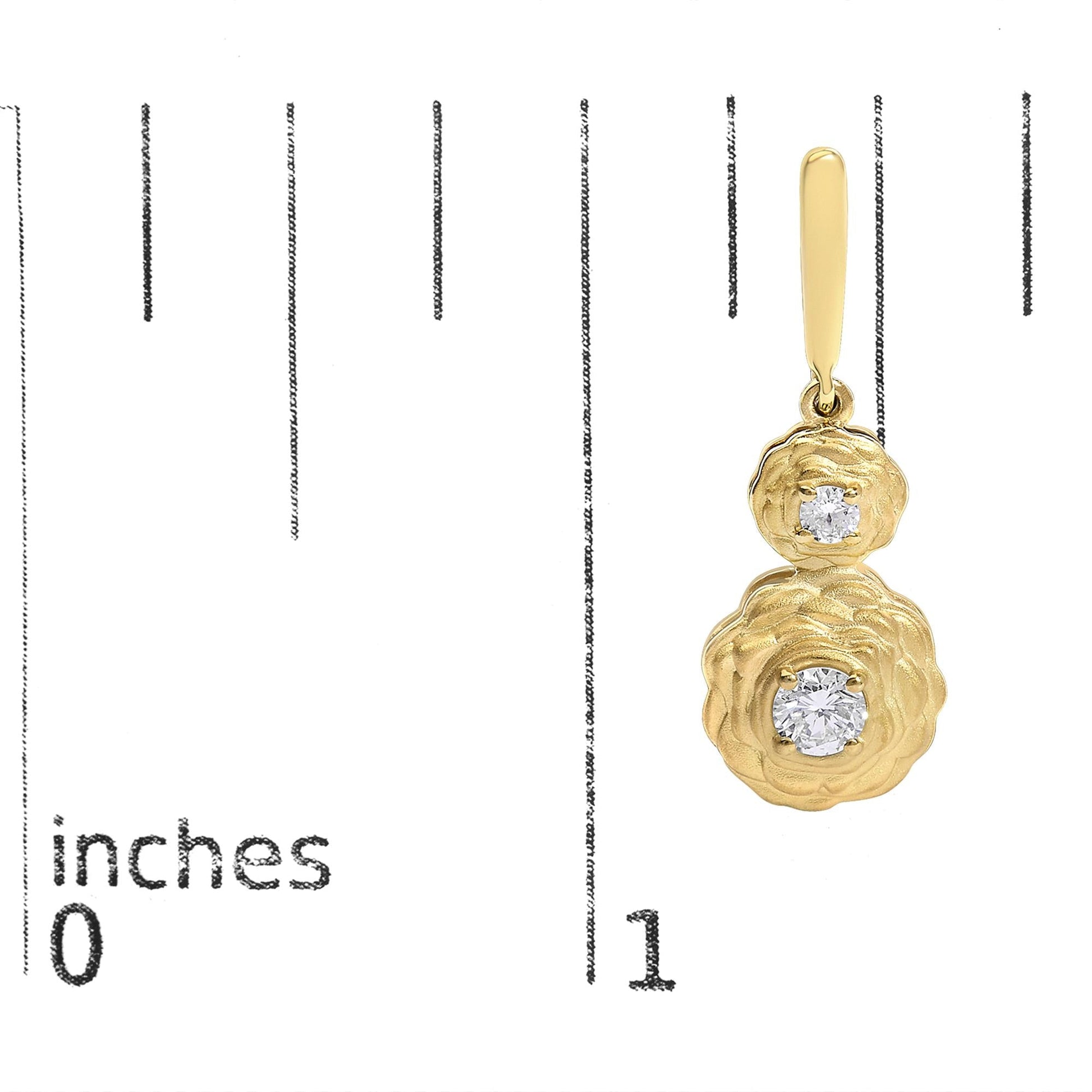 14K Yellow Gold Plated Sterling Silver 1/2 Cttw Lab Grown Diamond Matte Finish Drop Earrings-4