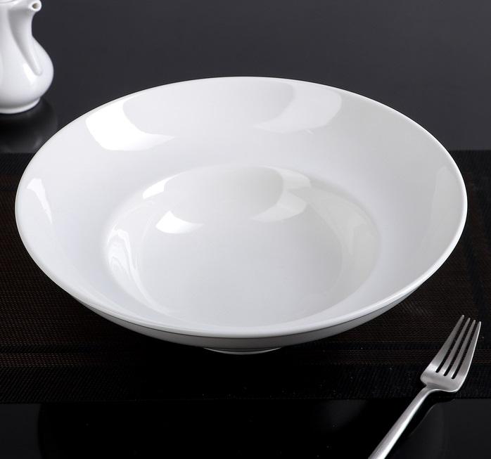 White Deep Salad or Soup Plate 12" inch | 30 Fl Oz |-4