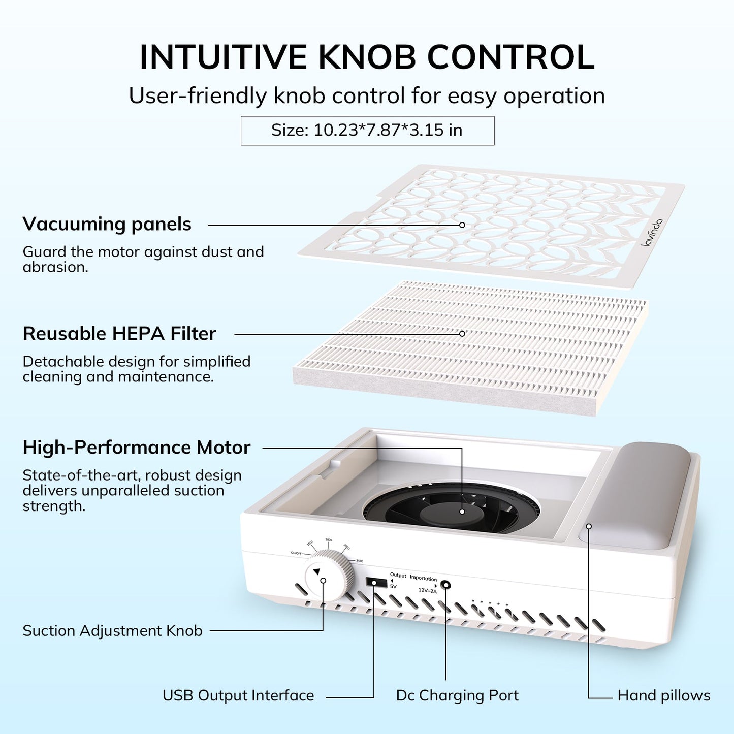 Pure™ Lite Nail Dust Collector - White