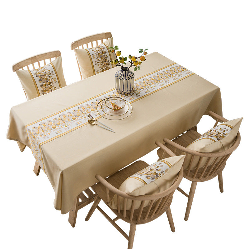 Waterproof All-polyester Linen Splicing Table Flag