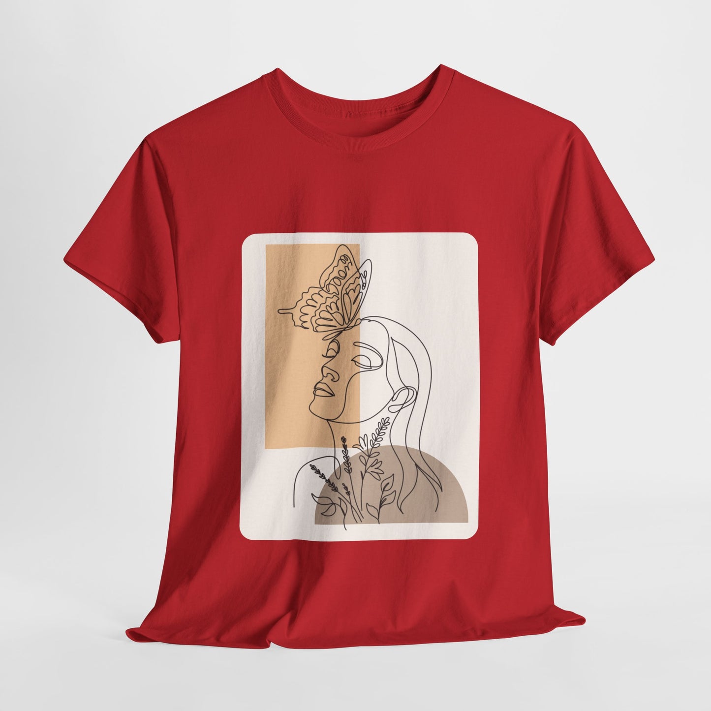 Artistic Unisex Tee: Modern Line Drawing with Butterfly, Perfect for Casual Outings, Gift for Art Lovers, Spring Fashion, Eco-Friendly Wear