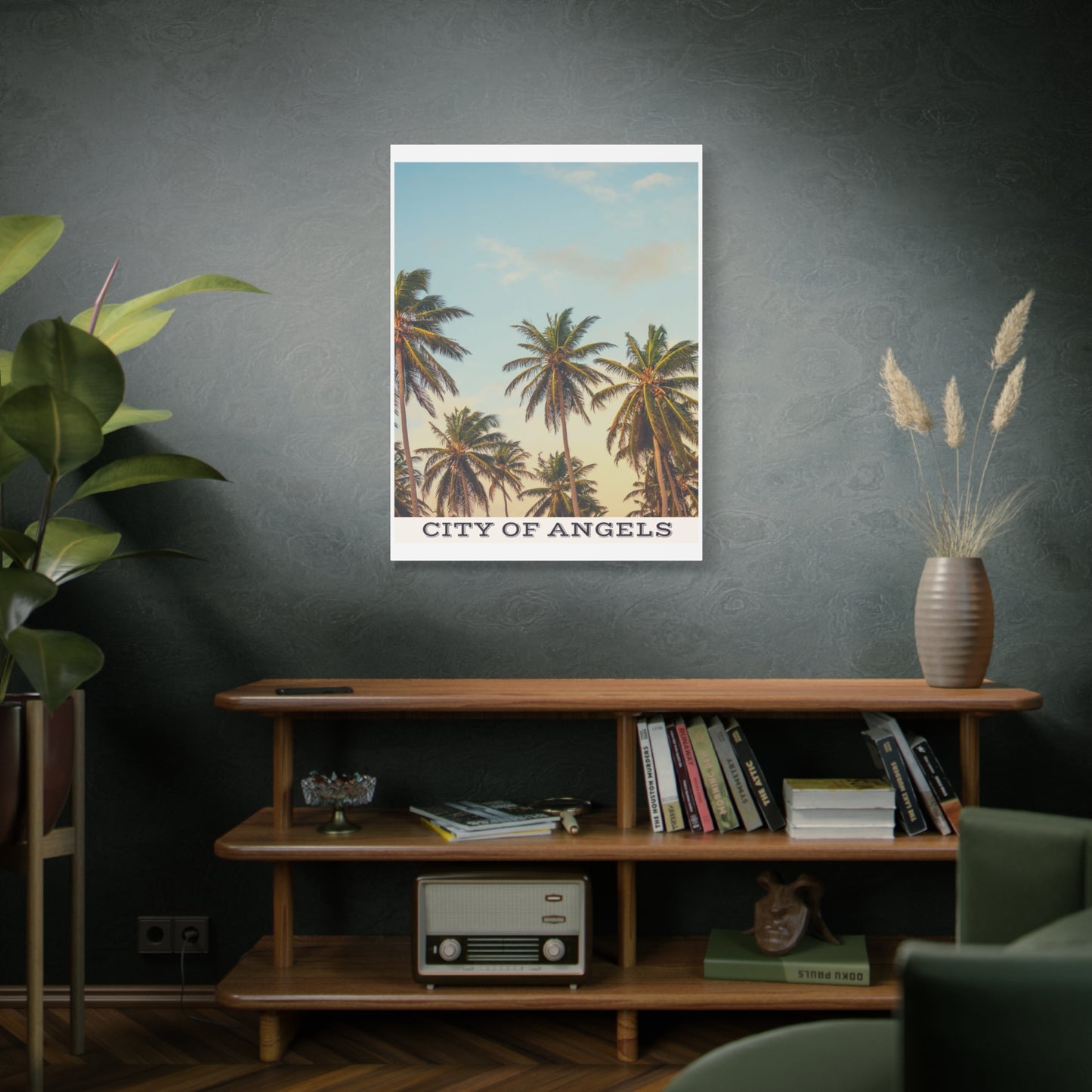 Tropical Palm Tree Canvas Print, City of Angeles Tropical Wall Art, Los Angeles Beach Decor, California Nature Photography, Home Decoration, Gift for Beach Lovers