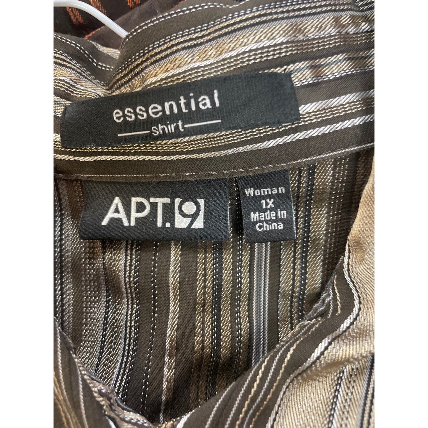 Lot of 2 Apt 9 Womens 1X 3/4 Sleeve PolyCotton Essential Button Down Shirts