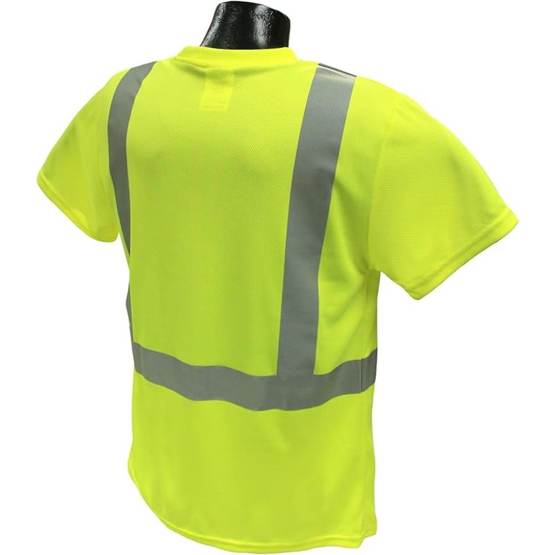 New Radians Mens 2X 2" Reflective Stripes Short Sleeve Mesh Safety Tee Shirt