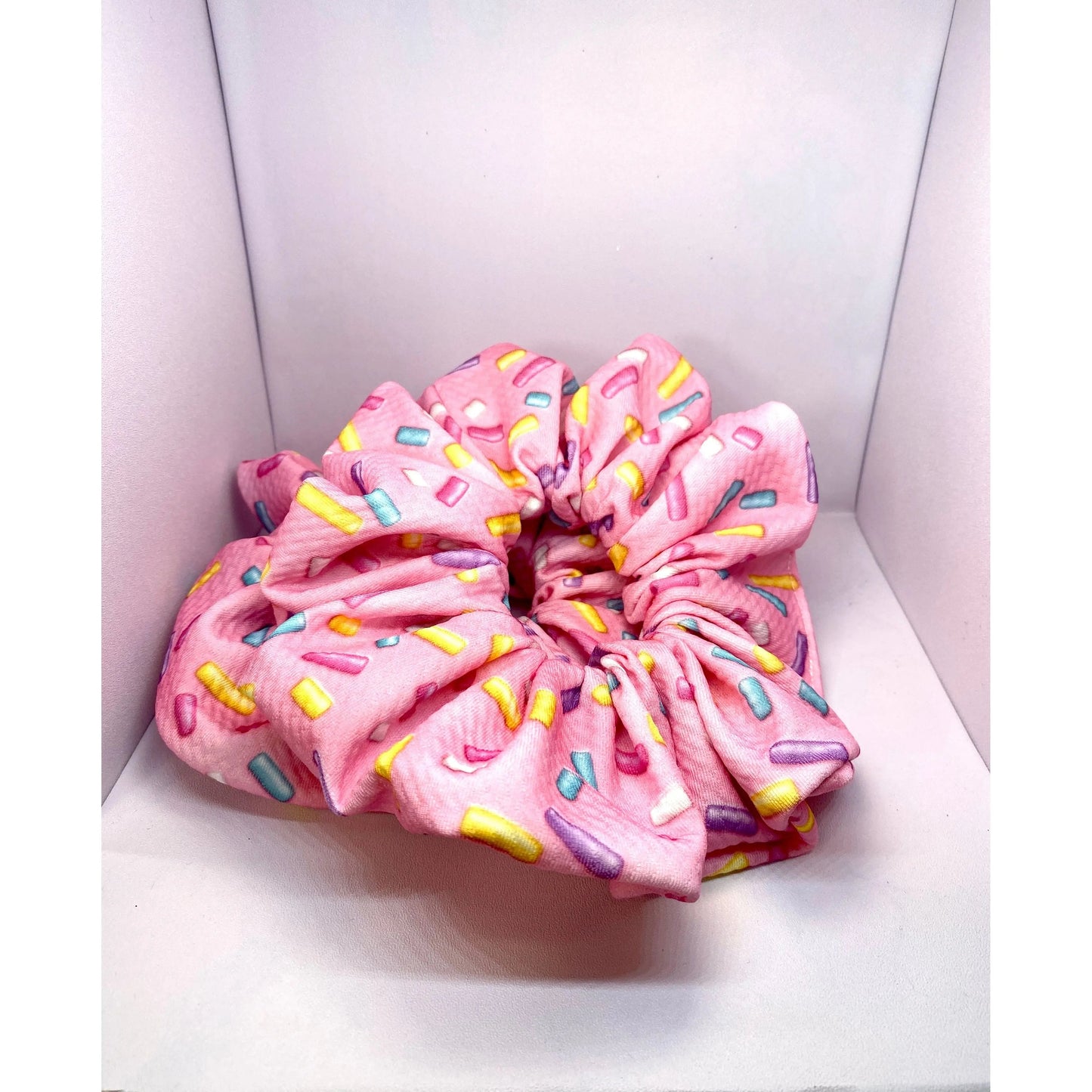 Pink Sprinkles Bullet Scrunchie
