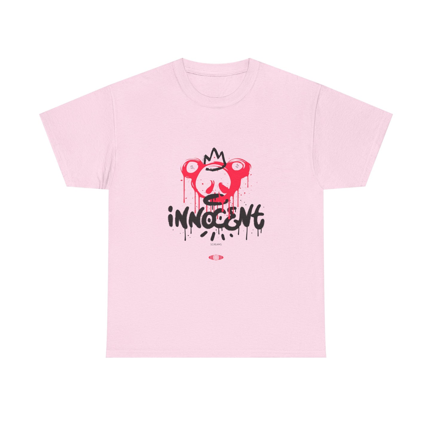 Edgy Graphic Tee: 'Innocent' Design, Urban Fashion, Streetwear, Unisex Cotton T-Shirt, Music Festivals, Casual Wear