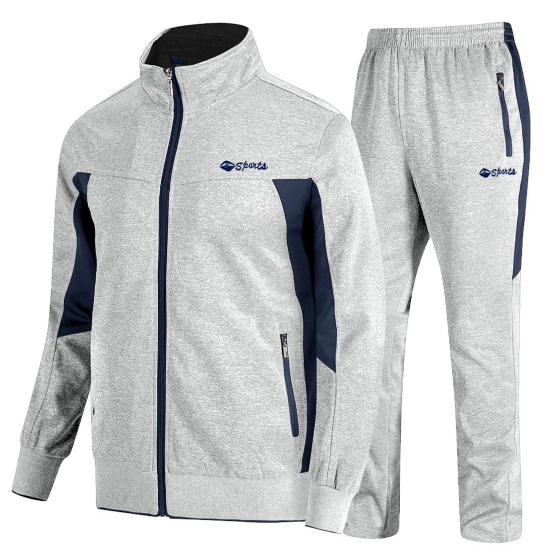 TBMPOY Men's Tracksuits Sweatsuits for Men Sweat Track Suits 2 Piece Casual Athletic Jogging Warm Up Full Zip Sets