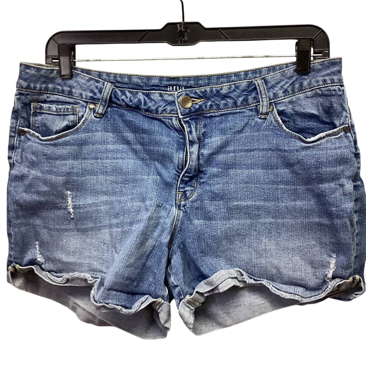 ANA Womens Plus Size 16 Stretch Cotton Blend Distressed Cutoff Denim Jean Shorts