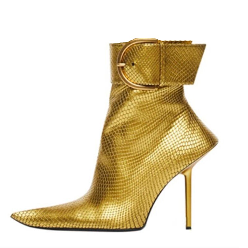 New Brand Sexy Women's Ankle Boots Thin High Heel Pointed Toe Fashion Zipper Short Boots Party Shoes Black Green Big Size