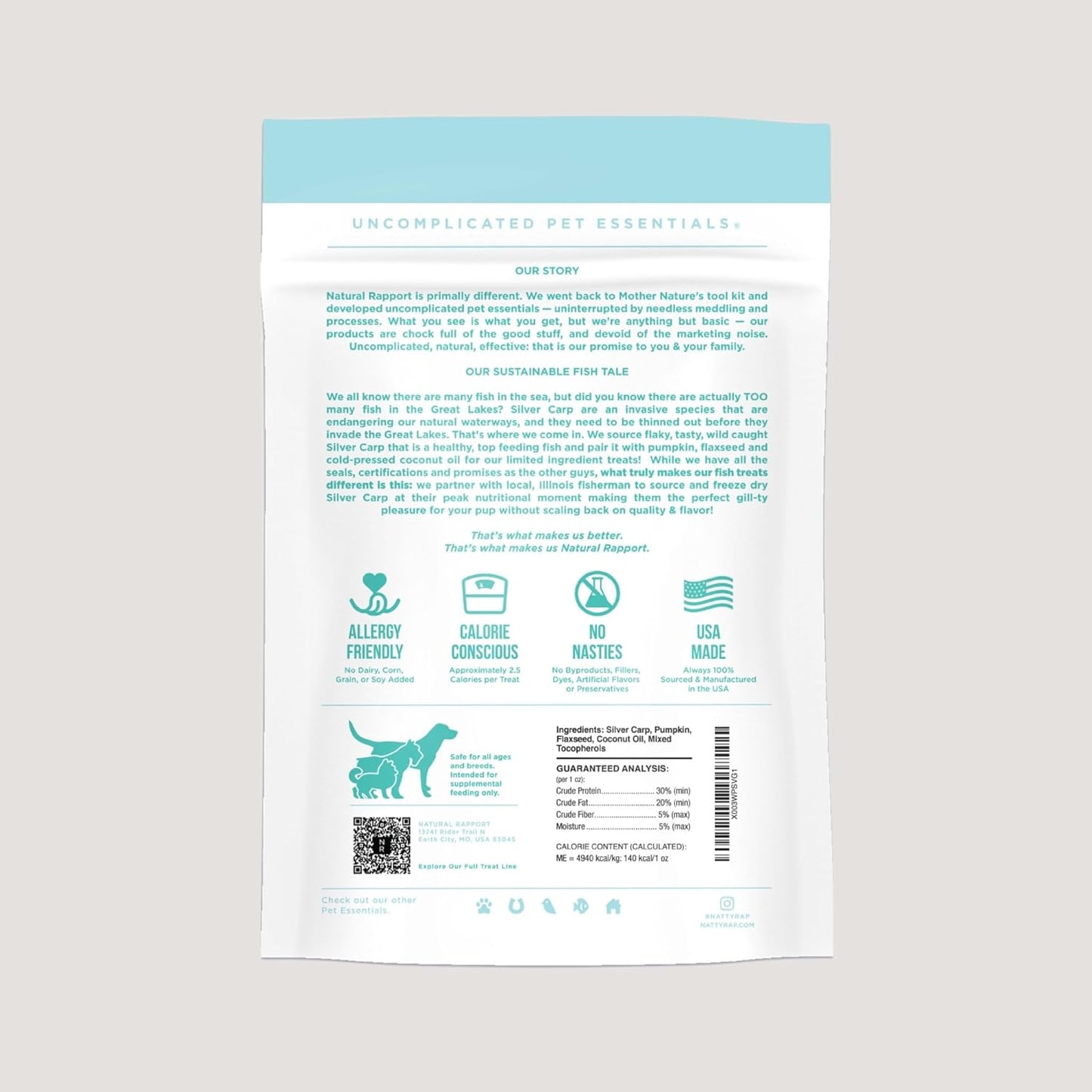 Natural Rapport The Only Freeze Dried Silver Carp Dogs Need (3.5oz)