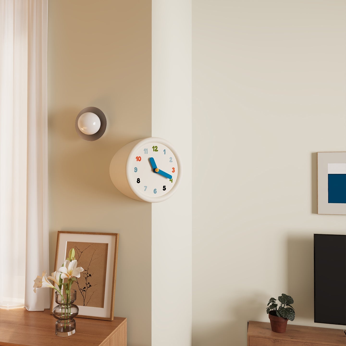 White Corner Clock-6