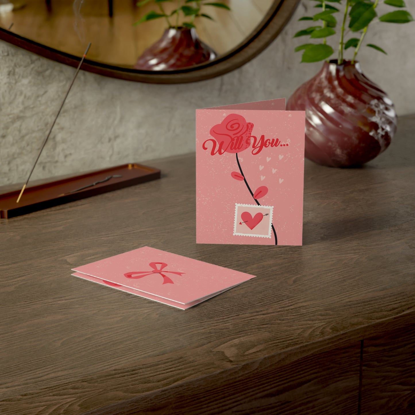 Romantic Greeting Cards, Valentine's Day Cards, Love Note Cards, Anniversary Cards, Elegant Card Set