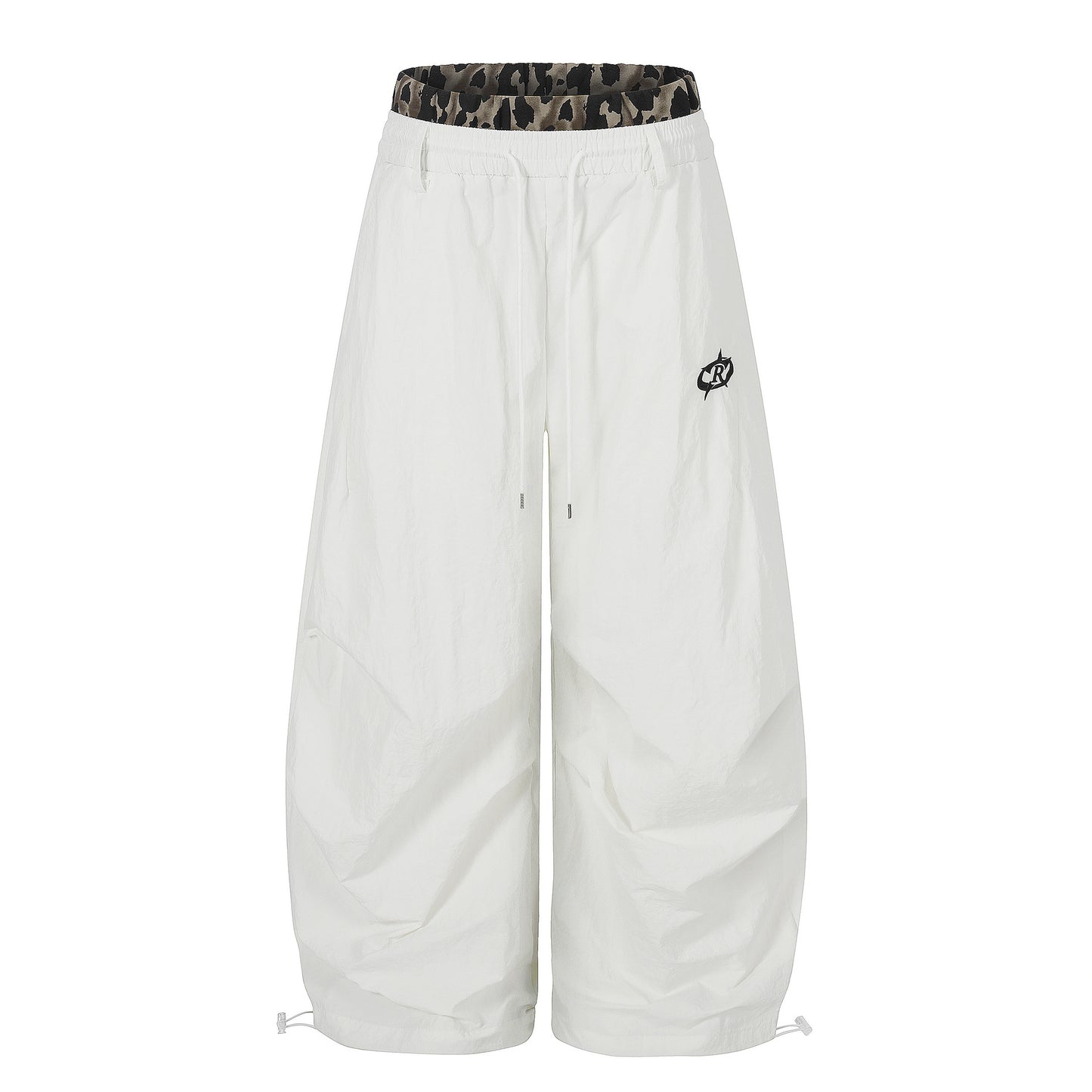 High-Waisted Drawstring Wide Leg Loose Slimming Versatile Cuffed Paratrooper Pants