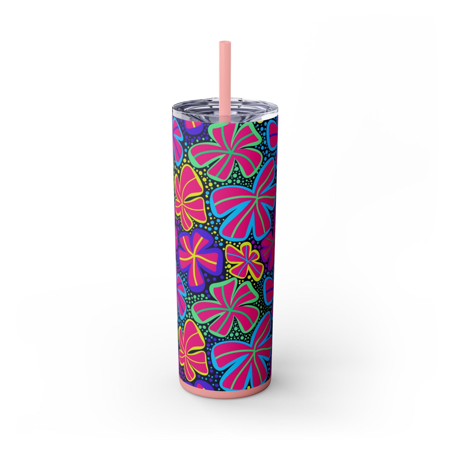 Vibrant Floral Skinny Tumbler, 20oz | Reusable Drink Cup for Home, Office, Road Trips | Fun Gift for Spring, Summer, Birthdays, Garden [...]