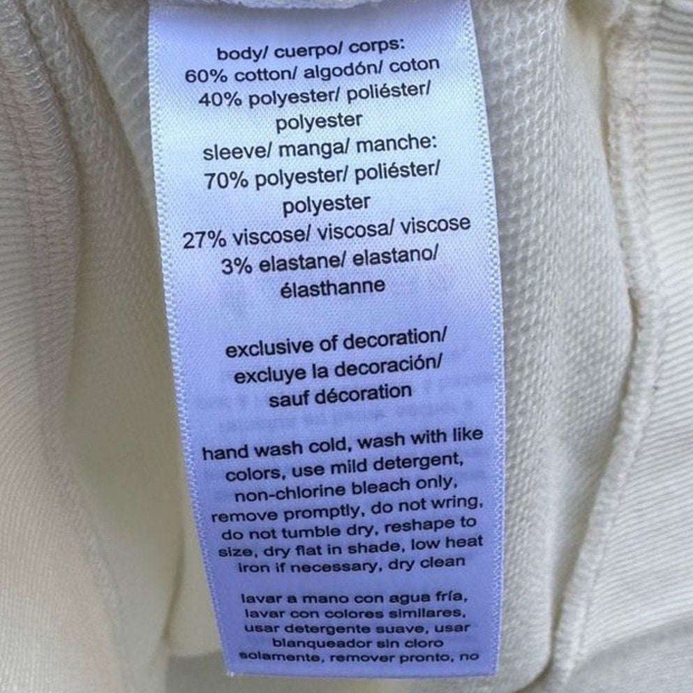 NWT New Nautica Jeans Womens Medium Ivory Long Sleeve Crew Neck Sweatshirt