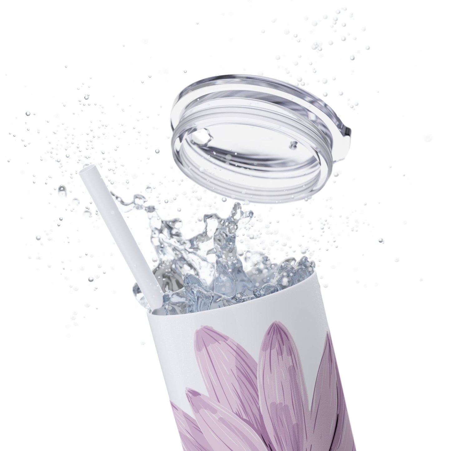 Floral Skinny Tumbler, 20oz - Stylish Drinkware for Home, Office, Gifts, Party Favors, Spring Decor