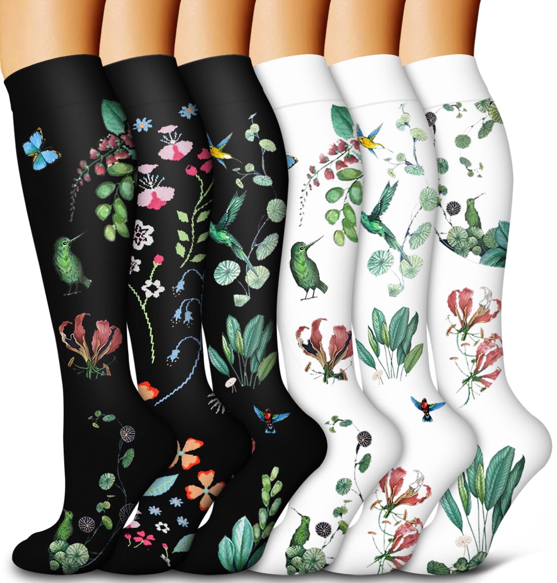 6 Pack Copper Compression Socks for Women and Men Circulation-Best Support for Medical,Running,Nursing,Athletic