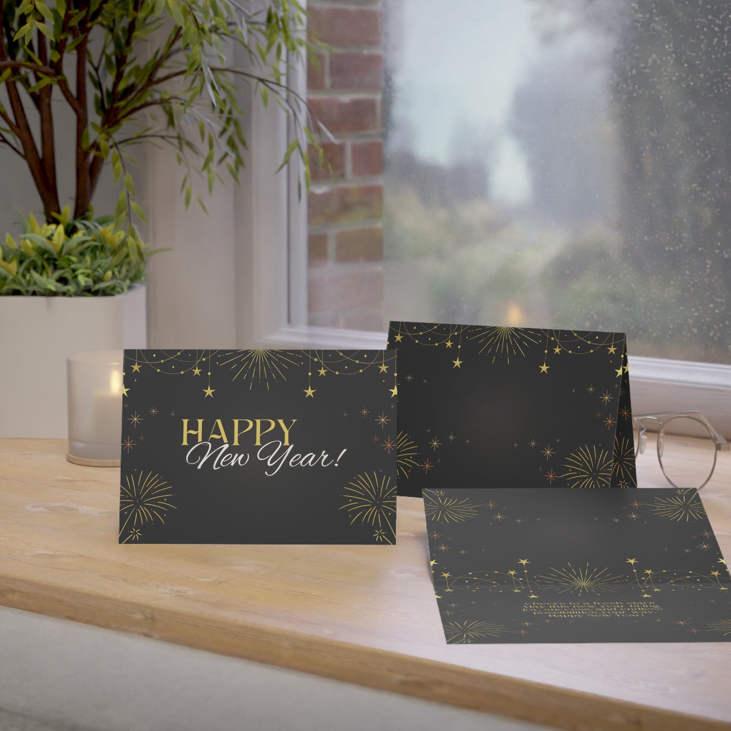 Stylish New Year Greeting Cards - Festive Holiday Stationery for Celebrations, Invitations, Gift Cards, and Special Occasions
