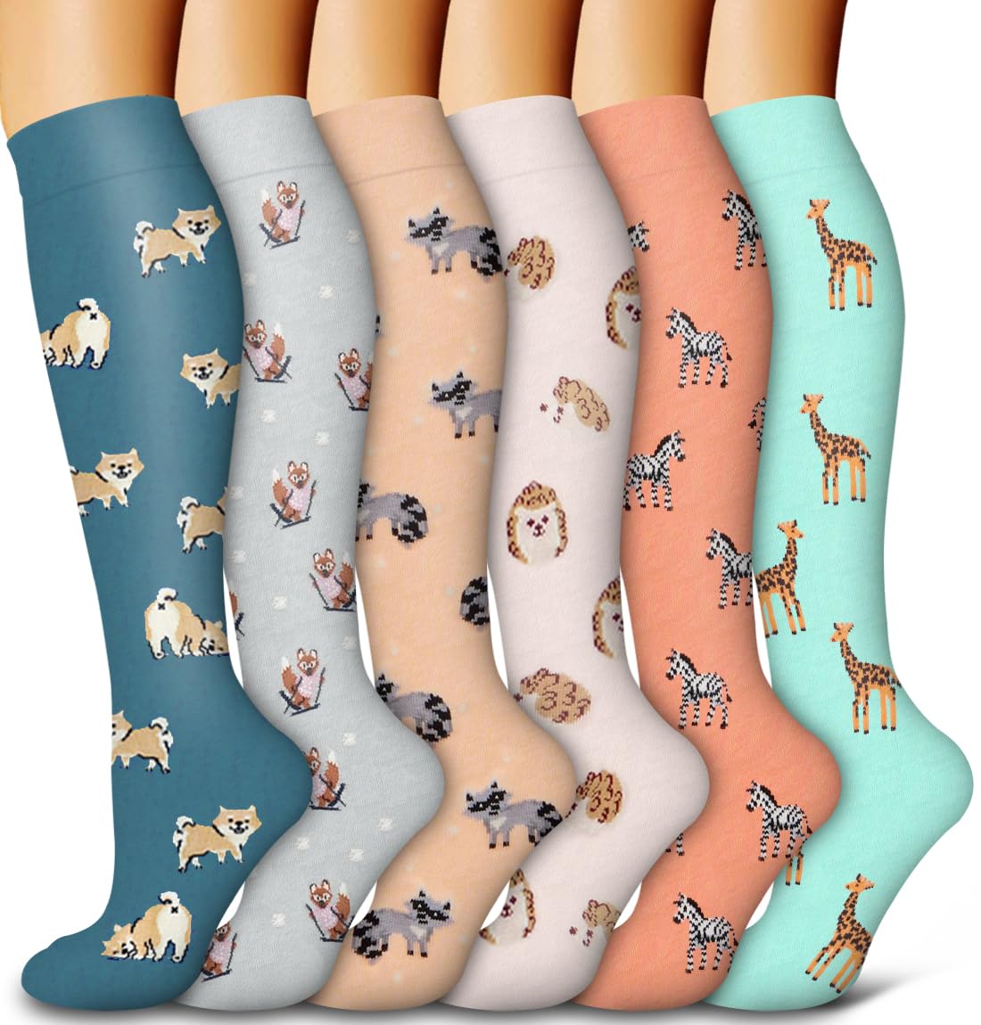 6 Pack Copper Compression Socks for Women and Men Circulation-Best Support for Medical,Running,Nursing,Athletic