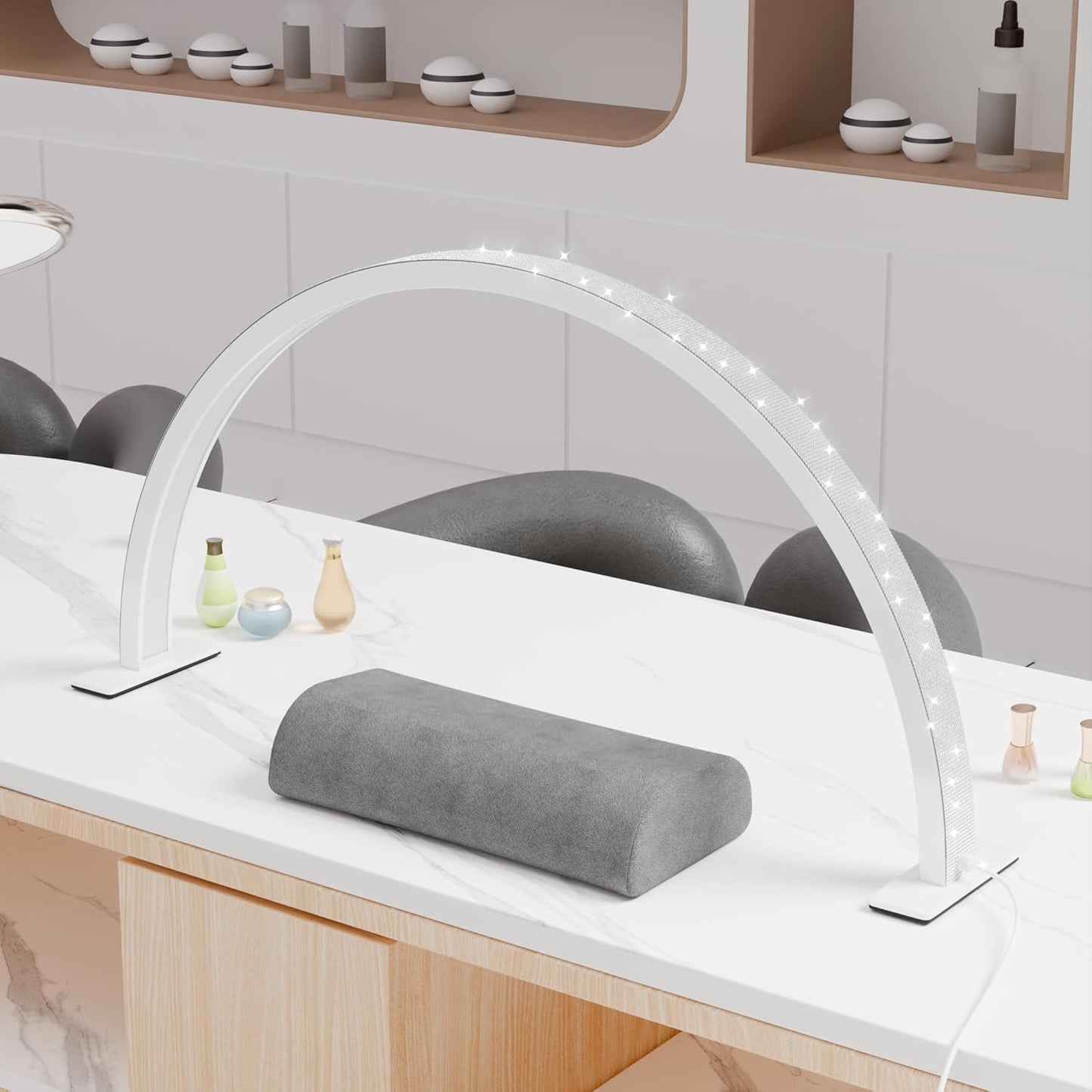 LED Light Desktop Half Moon Nail Desk Lamp Table-3
