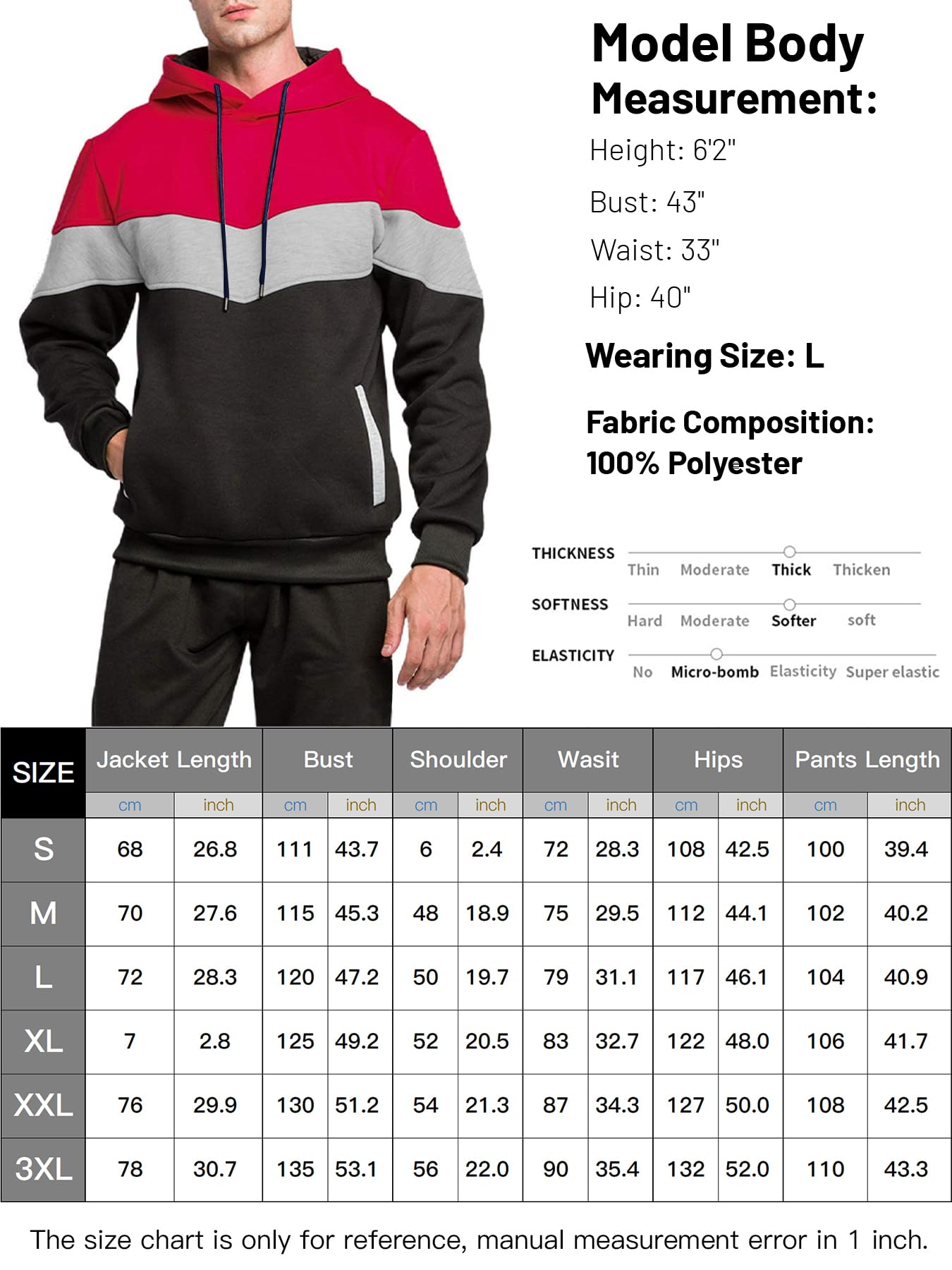 Riskrole Men's Hoodie Tracksuit 2 Pieces Set Athletic Casual Hooded Sweatshirt and Joggers Set Sweatsuit Outfits