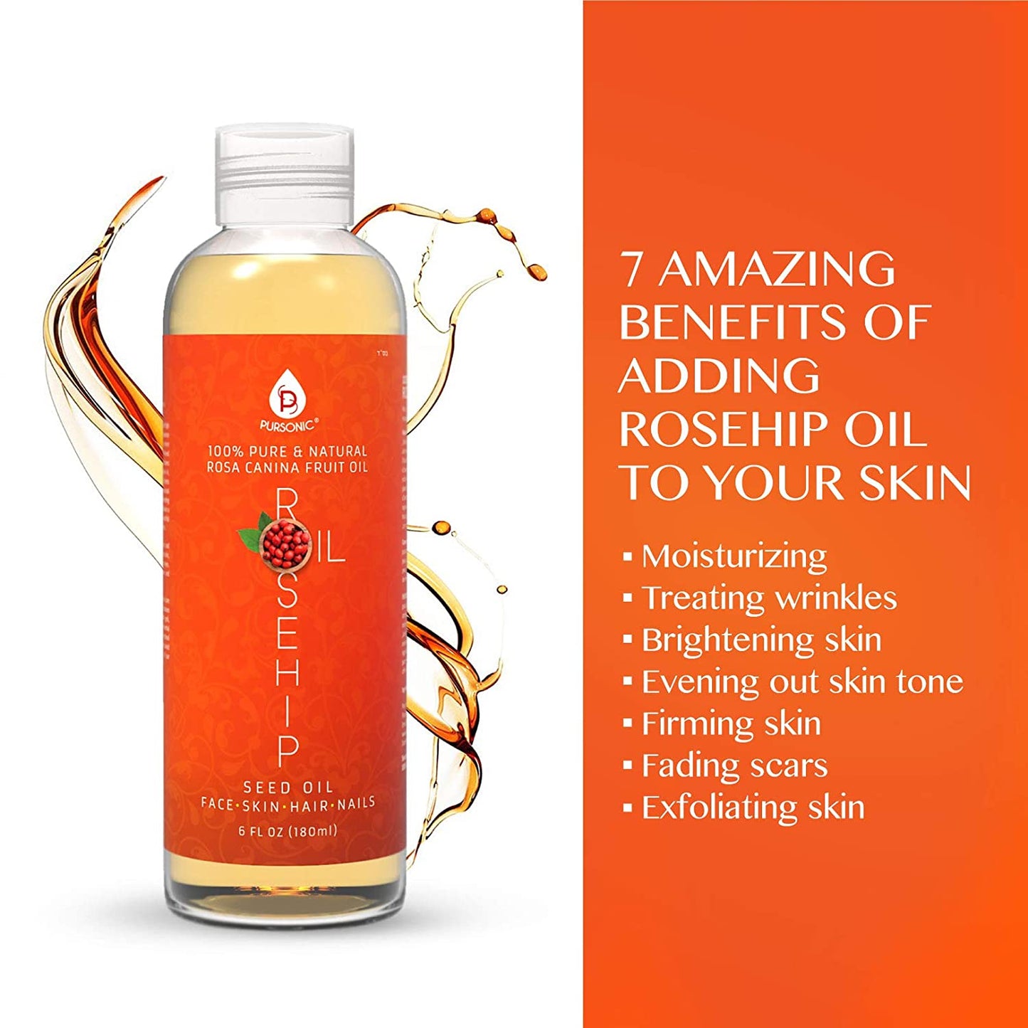 100% Pure & Natural Cold Pressed Premium Rosehip Seed Oil 6 Oz-4