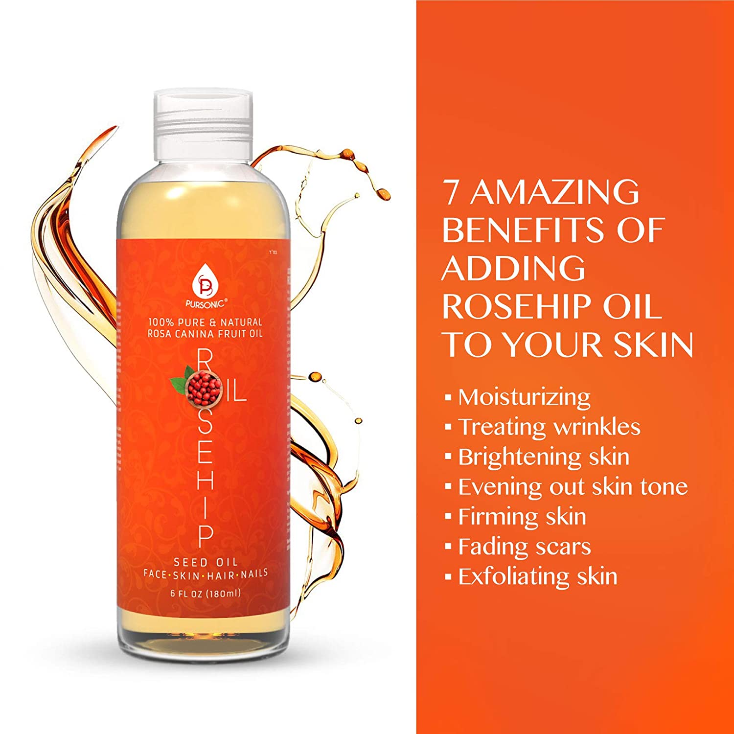 100% Pure & Natural Cold Pressed Premium Rosehip Seed Oil 6 Oz-4