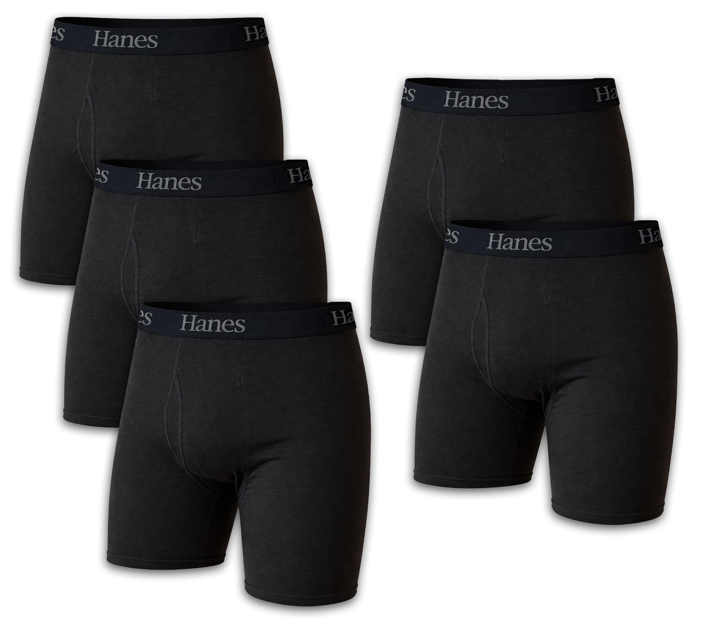 Hanes mens Underwear Boxer Briefs Pack, Cool & Breathable Cotton Moisture-wicking Underwear for Men, No Ride Up