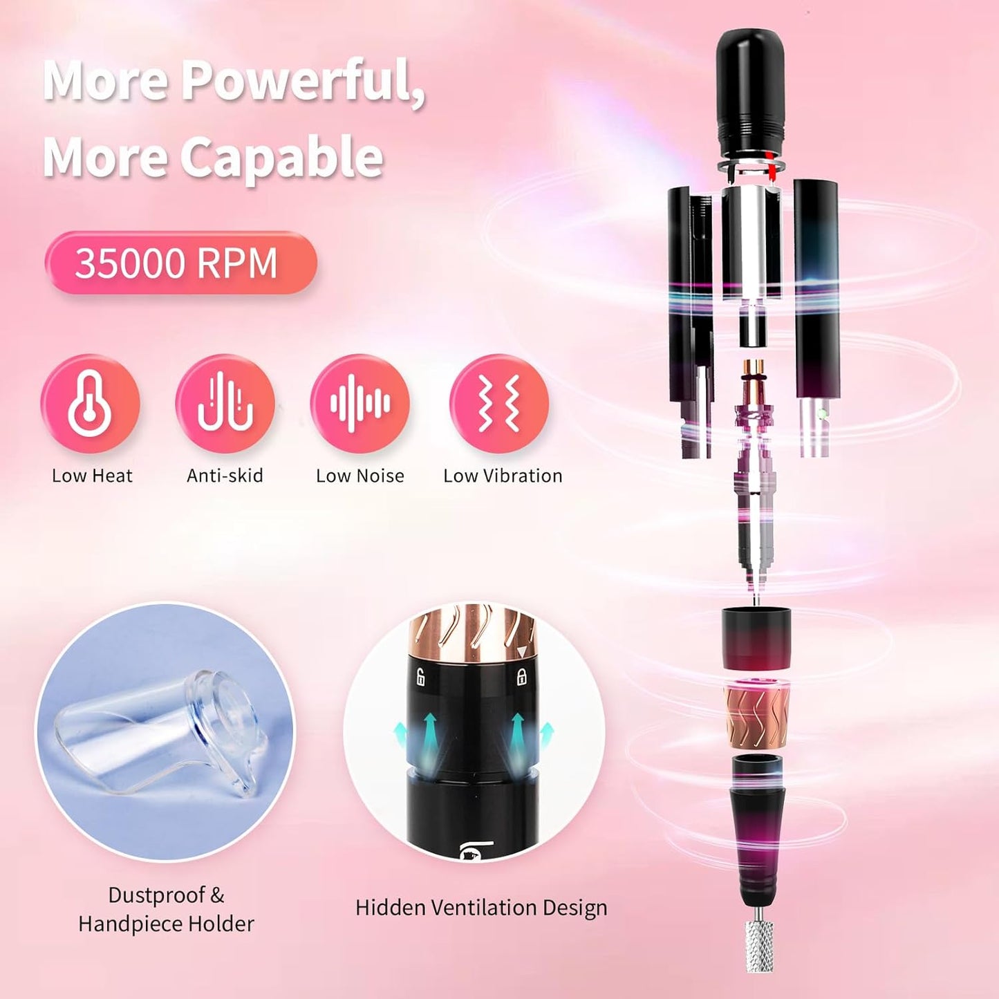 Crown™ Nail Lamp & Wand™ Lite Drill Bundle - Crystal Diamond