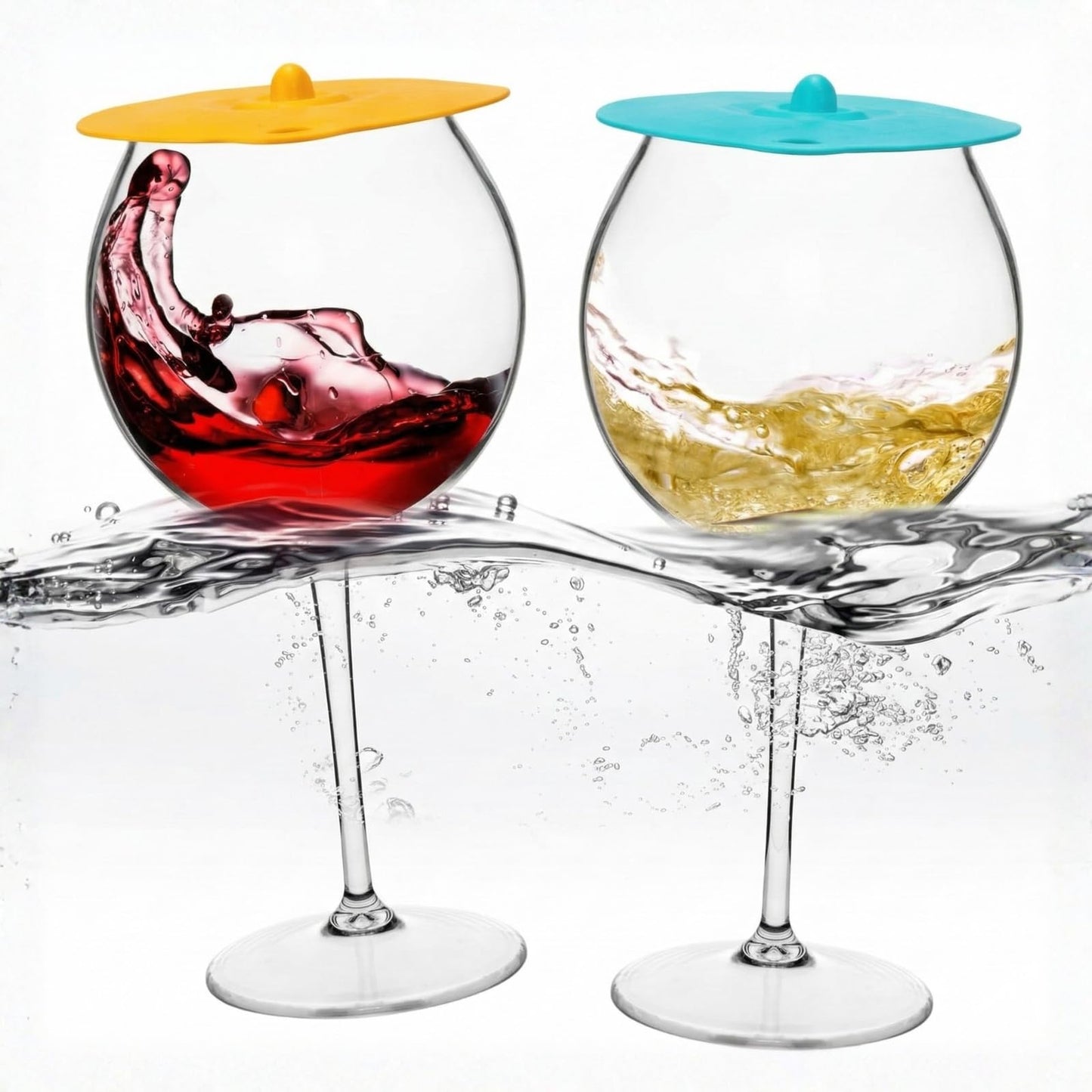 Floating Wine Glasses for Pool with Lids (Set of 2) – 21oz