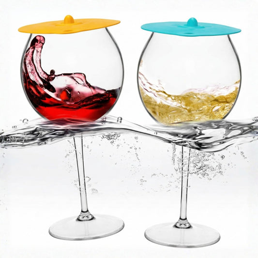 Floating Wine Glasses for Pool with Lids (Set of 2) – 21oz