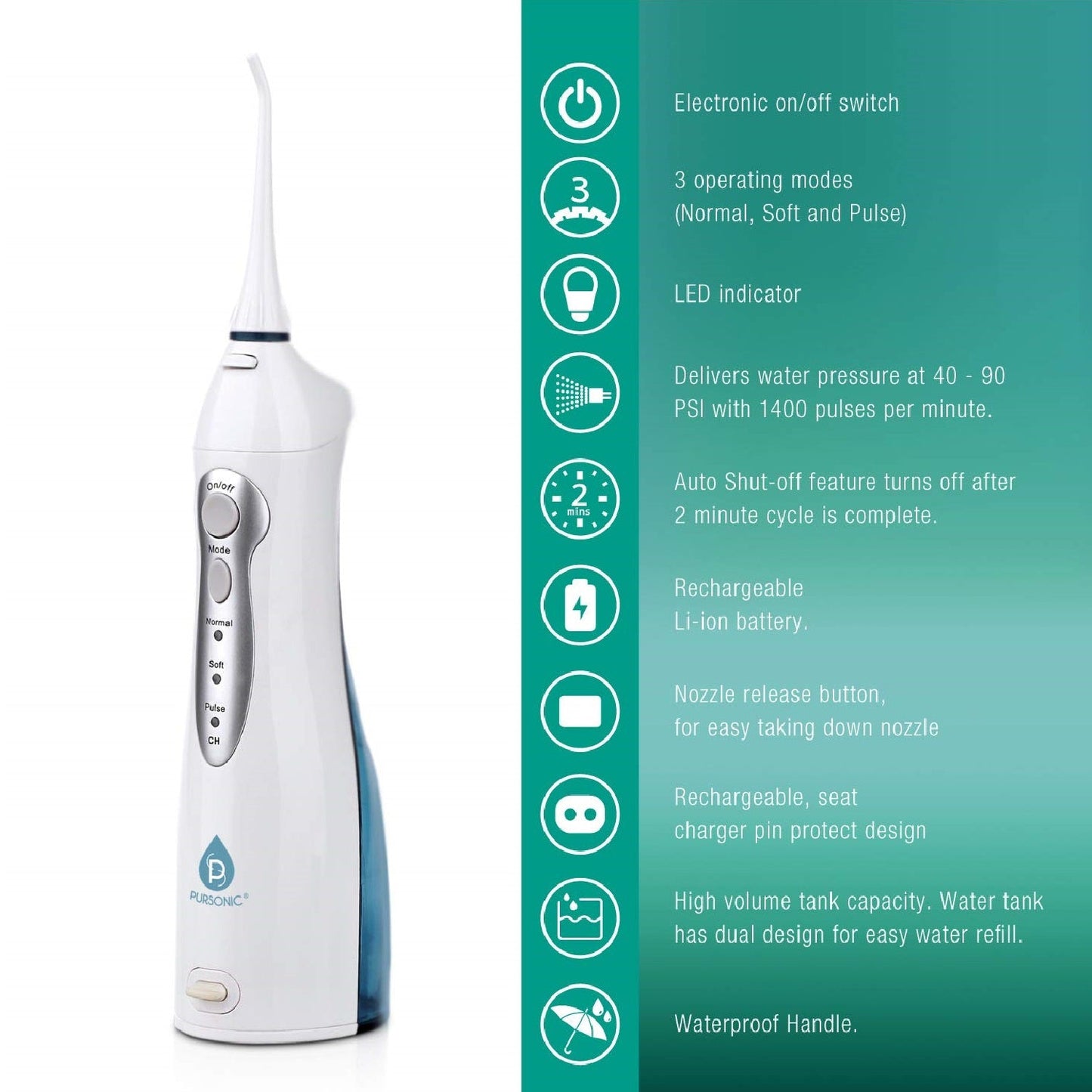 Complete Oral Care Bundle – UV Sonic Toothbrush W 12 Brush Heads, Ultrasonic UV-C Cleaner Pod & Rechargeable Water Flosser-2