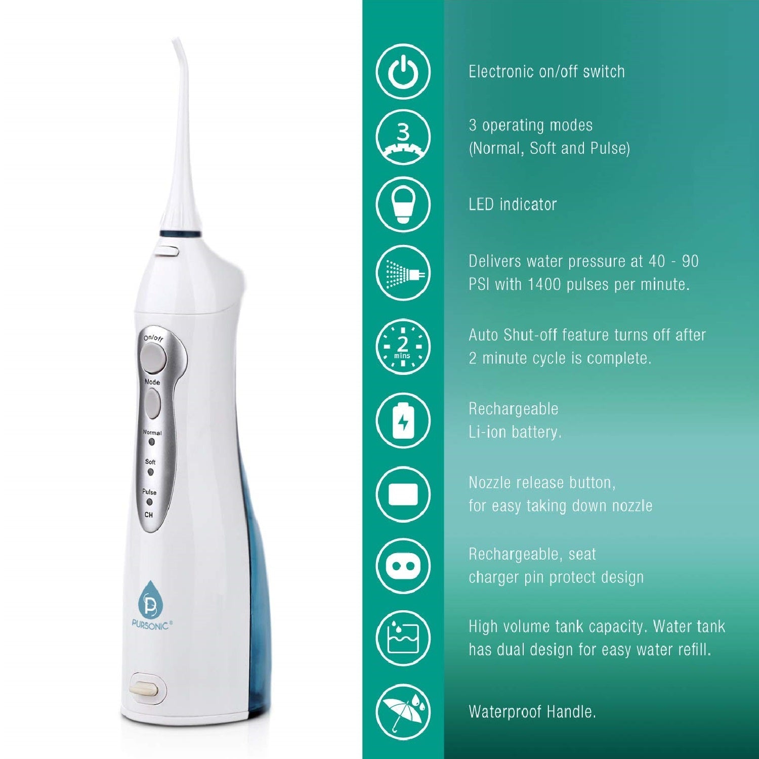 Complete Oral Care Bundle – UV Sonic Toothbrush W 12 Brush Heads, Ultrasonic UV-C Cleaner Pod & Rechargeable Water Flosser-2