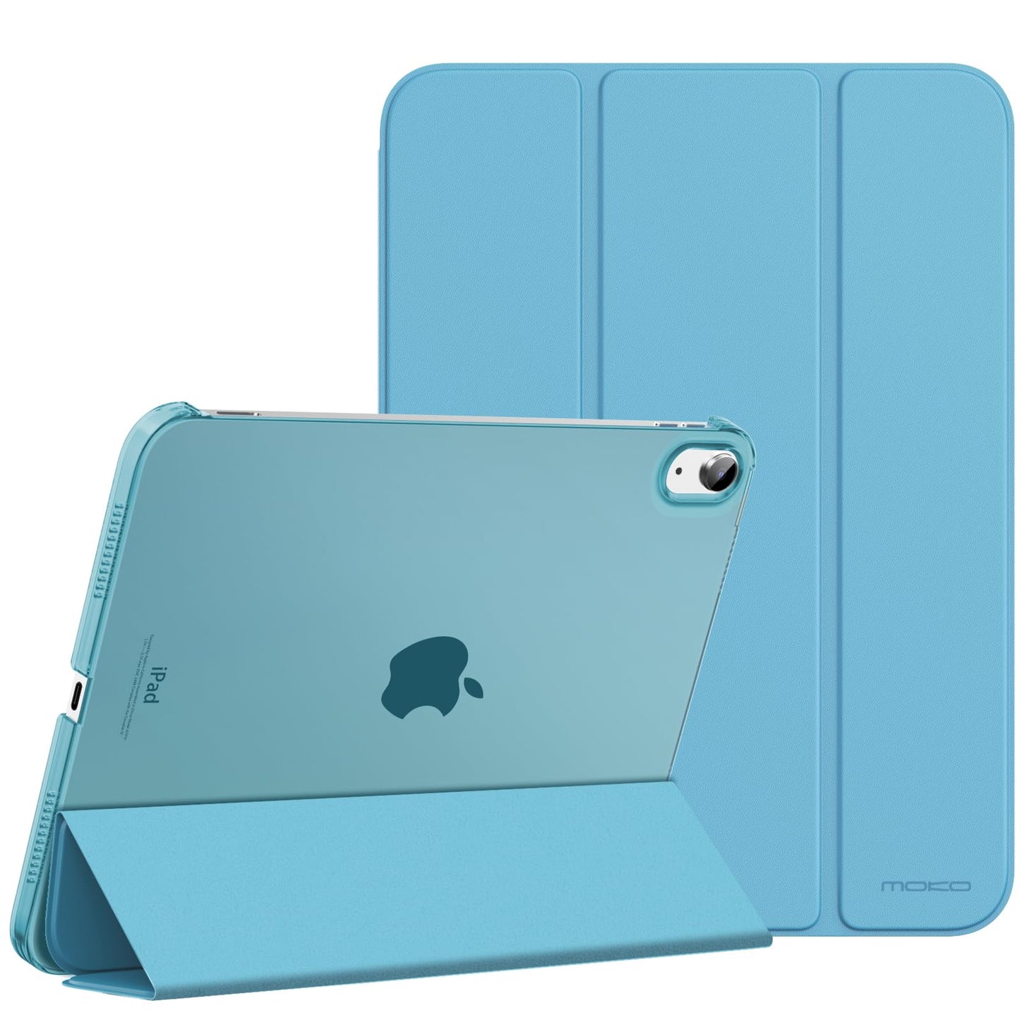 MoKo for iPad (A16) 11th Generation Case 11 Inch 2025, iPad 10th Generation Case 10.9 Inch 2022, Slim Stand Hard PC Translucent Back Shell Smart Cover, Support Touch ID, Auto Wake/Sleep, Navy Blue