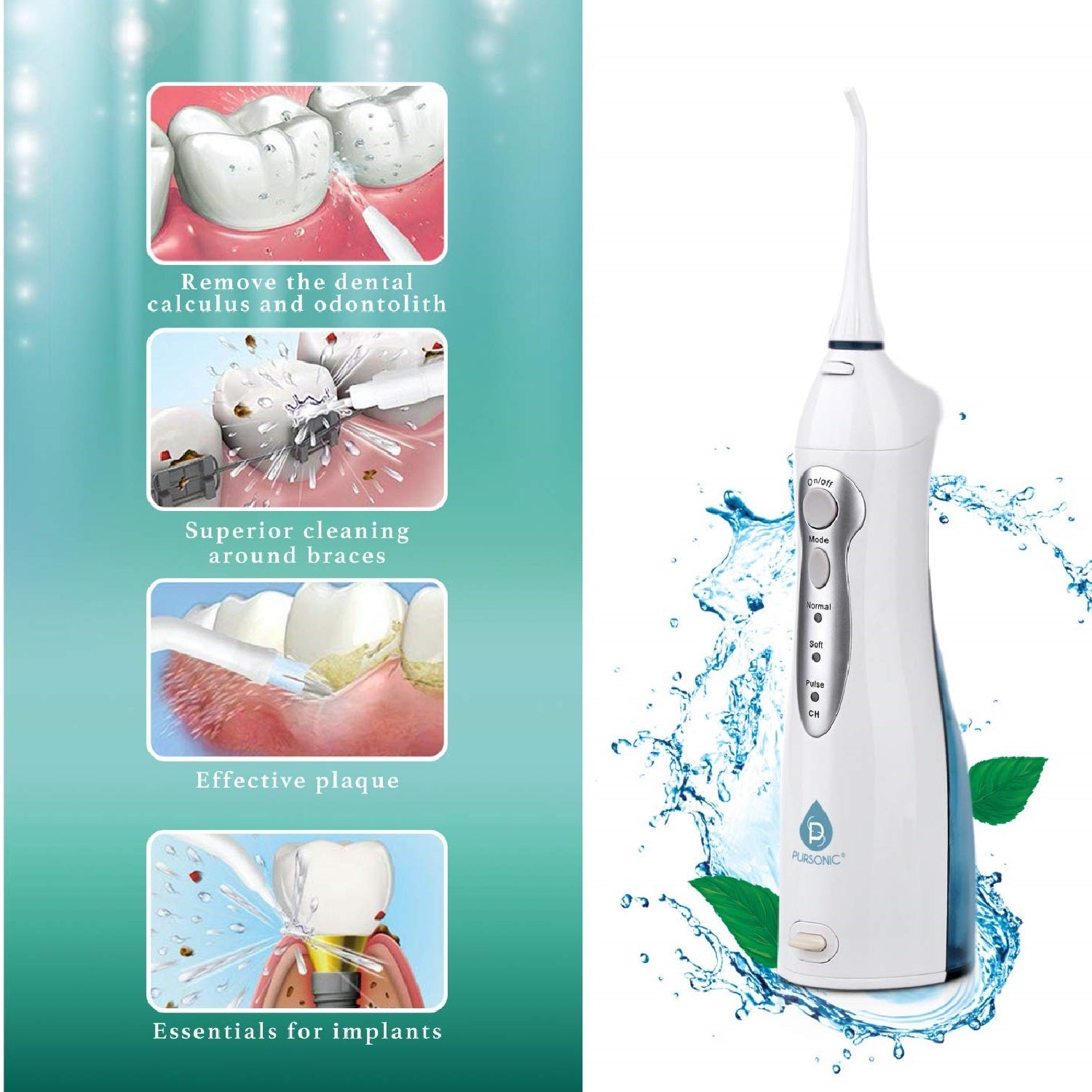 Complete Oral Care Bundle – UV Sonic Toothbrush W 12 Brush Heads, Ultrasonic UV-C Cleaner Pod & Rechargeable Water Flosser-3
