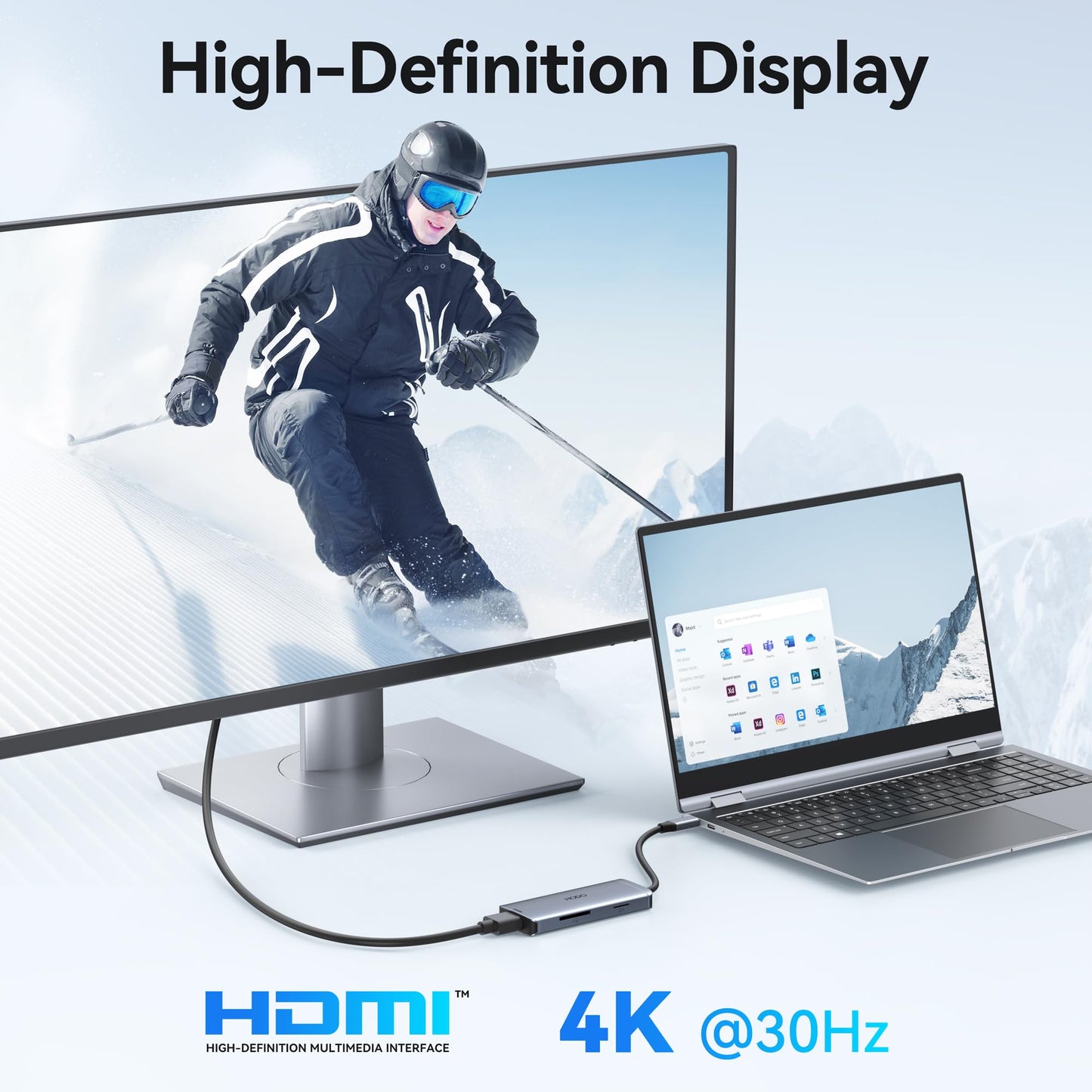 USB C Docking Station Dual Monitor Adapter for Dell HP, Laptop Docking Station 3 Monitors Quad Display USB C Hub Dongle to 4K HDMI+DP+VGA,3 USB2.0,100W PD,8 in 1 Thunderbolt Dock for Lenovo,Surface