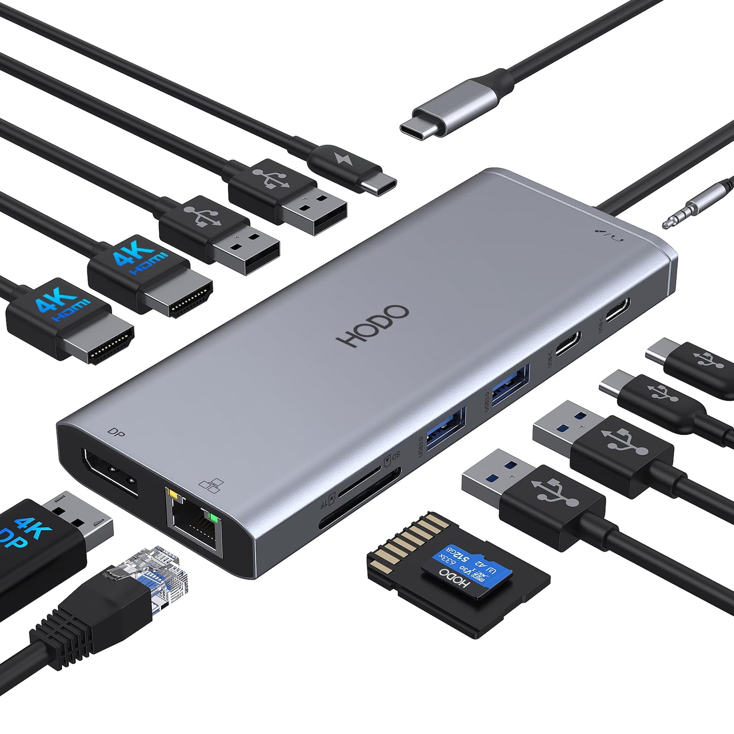 USB C Docking Station Dual Monitor Adapter for Dell HP, Laptop Docking Station 3 Monitors Quad Display USB C Hub Dongle to 4K HDMI+DP+VGA,3 USB2.0,100W PD,8 in 1 Thunderbolt Dock for Lenovo,Surface