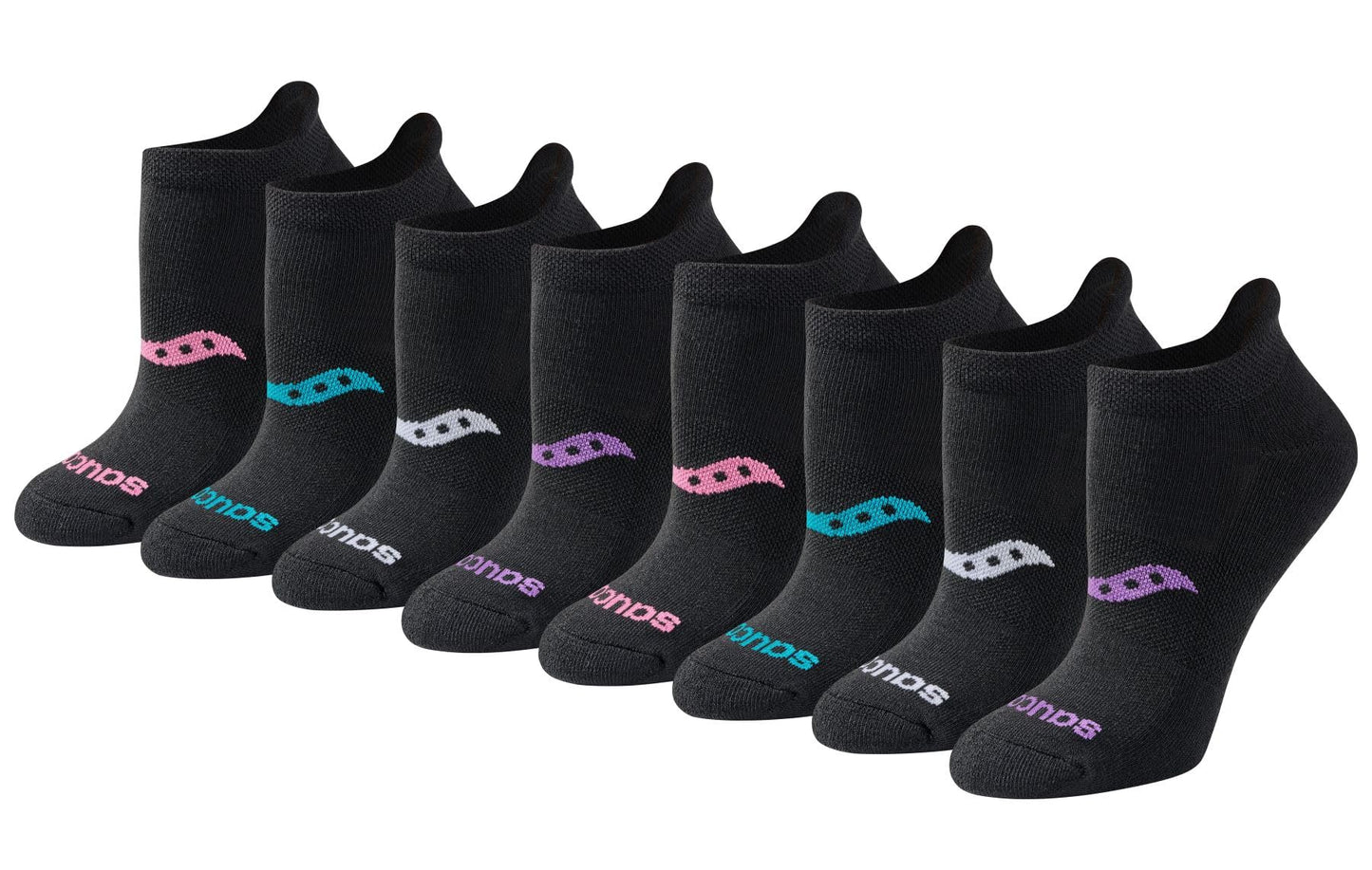 Saucony Women's RunDry Performance Heel Tab Athletic Socks, Available in S-L (8, 16, 24 Pairs)
