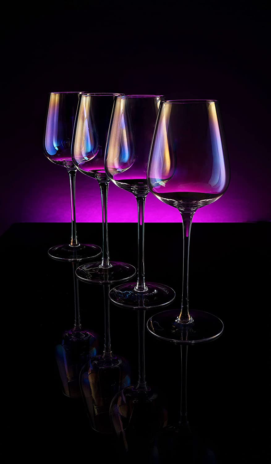 Iridescent Luster Large Radiance Wine Glasses - White Pearl Whimsy and Nostalgia Large Red Wine or White Wine Glass In An Elegant Gift Box-3